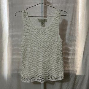 Norton McNaughton Womens Size Small Sweater Ivory Sleeveless Pullover Lined
